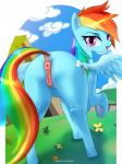 anatomically_correct anatomically_correct_genitalia anatomically_correct_pussy animal_genitalia animal_pussy anus butt butt_focus cutie_mark equine_anus equine_genitalia equine_pussy female feral genitals hair looking_at_viewer multicolored_hair puffy_anus pussy rainbow_hair solo tail text wings chigusa_amano friendship_is_magic hasbro my_little_pony mythology rainbow_dash_(mlp) equid equine mammal mythological_creature mythological_equine pegasus 2018 digital_media_(artwork) hi_res url