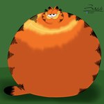 amputee armless black_body black_eyes black_fur black_markings disability feral fur humor hyper inflation legless male markings morbidly_obese obese obese_feral obese_male orange_body orange_fur overweight overweight_feral overweight_male pink_nose quadruple_amputee simple_background smile solo spherical_inflation striped_body striped_fur striped_markings stripes what yellow_body yellow_fur yellow_markings zer0rebel4 discord_(app) garfield_(series) telegram garfield_the_cat domestic_cat felid feline felis mammal tabby_cat 1:1 2025 absurd_res hi_res shaded