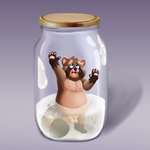 anthro balls belly biped bodily_fluids brown_body container cum cum_in_container cum_in_jar excessive_cum excessive_genital_fluids flaccid fur genital_fluids genitals glass hair in_container in_jar jar male micro moobs navel nipples nude open_mouth overweight overweight_anthro overweight_male penis simple_background small_penis solo tongue sibluself pony_cum_jar_project siblu canid canine mammal raccoon_dog tanuki 1:1 2020 absurd_res digital_media_(artwork) hi_res meme