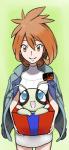 ambiguous_gender blue_eyes duo eyelashes female hair looking_at_viewer open_mouth orange_eyes orange_hair smile teeth alpacapala nintendo pokemon brigette_(pokemon) celebi generation_2_pokemon human legendary_pokemon mammal pokemon_(species)