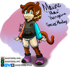 anthro blue_eyes bottomwear brown_body brown_fur clothed clothing dreadlocks female footwear fur gold_(metal) gold_jewelry hair_jewelry jewelry logo_on_clothing logo_on_hoodie logo_on_topwear monkey_tail multicolored_hoodie pants pointy_ears purple_clothing purple_footwear purple_shoes ring_(jewelry) shoes smile smiling_at_viewer standing tan_bottomwear tan_clothing tan_pants text young young_anthro young_female sinisterslyfox nintendo super_smash_bros. haplorhine mammal monkey primate cel_shading english_description english_text hi_res shaded signature