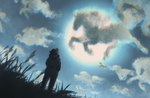 ambiguous_gender anthro cloud grass looking_up moon night outside plant sky solo smileeeeeee ess_(smileeeeeee) felid feline leopard mammal pantherine 2021 digital_media_(artwork) hi_res