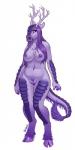 anthro antlers big_breasts breasts chest_tuft cloven_hooves facial_scales fangs female floppy_ears fluffy fur genitals goat_ears hair hooves horn long_hair nipples non-mammal_breasts non-mammal_nipples nude pubes purple_hooves pussy scales slightly_chubby solo tail tail_tuft teeth tuft unguligrade wide_hips siyah asian_mythology chinese_mythology east_asian_mythology european_mythology greek_mythology mythology talisa bovid bovine caprine cervine chimera deer dragon equid equine furred_dragon furred_scalie kirin mammal mythological_chimera mythological_creature mythological_scalie scalie 1:2 monochrome purple_and_white