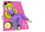 anthro big_breasts blonde_hair blue_eyes breasts clothing eyewear female goggles hair jumpsuit legs_together looking_at_viewer raised_arm sitting smile solo zipper zipper_jumpsuit xoti_(artist) chip_'n_dale_rescue_rangers disney gadget_hackwrench mammal mouse murid murine rodent 2020 wallpaper