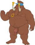 anthro balls belly big_belly brown_body facial_piercing flaccid genital_piercing genitals humanoid_genitalia humanoid_penis male moobs nipples nose_piercing nose_ring overweight overweight_male penis penis_piercing piercing prince_albert_piercing ring_piercing solo wkd cartoon_network chowder_(series) gazpacho_(chowder) elephant elephantid mammal proboscidean 2022 hi_res