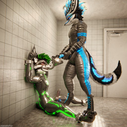 animal_genitalia animal_penis anthro anthro_on_anthro arms_tied ball_squeeze balls bathroom bdsm biped black_body black_boots black_clothing black_footwear black_fur black_shoes blue_body blue_fur blue_penis bodily_fluids bondage boot_on_balls boots bottomwear bound brown_penis canine_genitalia canine_penis claws clothed clothing cock_and_ball_torture collar cuffs_(clothing) depth_of_field dominant drinking drinking_urine duo erection feeding_tube feet foot_on_balls footwear funnel funnel_gag funnel_in_mouth fur gag gagged genital_fluids genital_torture genitals green_body green_fur grey_body grey_fur hair hand_on_penis holding_penis inside jacket knot latex leather leather_boots leather_bottomwear leather_clothing leather_footwear leather_jacket leather_pants leather_topwear legs_tied legwear living_urinal male male/male male_peeing medical_instrument multicolored_body muscular muscular_male on_ground open_mouth pain pants paws peeing penis public_restroom reflection restraints scientific_instrument sex shoes sitting sitting_on_ground slim slim_anthro slim_male slim_sub smile standing stepping_on_balls submissive submissive_male tail topwear urinal urine urine_in_mouth urine_stream watersports white_body white_fur dragonplayer applejelly dragonplayer_(character) canid canine canis fox hybrid jex mammal rexouium 1:1 3d_(artwork) absurd_res blender_(artwork) blender_cycles_(artwork) digital_media_(artwork) hi_res