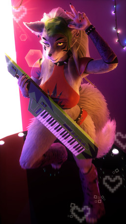 anthro breasts clothed clothing collar eyebrows female fingers solo spiked_collar spikes yellow_eyes springycharna furromantic_(modeler) five_nights_at_freddy's five_nights_at_freddy's:_security_breach scottgames steel_wool_studios roxanne_wolf canid canine canis mammal wolf 2024 3d_(artwork) 4k 9:16 absurd_res digital_media_(artwork) hi_res