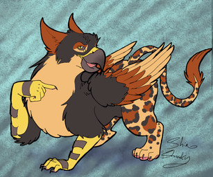 feral fur male wings shiashnaky mythology avian bird falcon falconid felid gryphon jaguar mammal mythological_avian mythological_creature pantherine peregrine_falcon hi_res