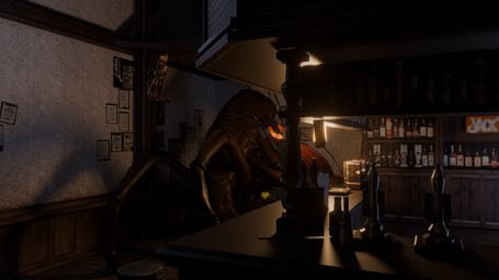 anthro bar bite duo female glowing glowing_tongue insectophilia kissing male male/female public public_sex sex teratophilia tongue vore xenophilia darkthemechair edgar_the_bug xaine alien arthropod insect orthopterous_exomorphs taur 16:9 3d_(artwork) 4k absurd_res digital_media_(artwork) hi_res widescreen