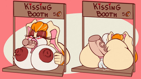 anal anal_penetration anthro anus areola big_areola big_breasts big_butt big_nipples biped black_nose blush blush_lines bodily_fluids breasts butt countershade_face countershade_torso countershading disembodied_penis dripping erection fellatio female female_penetrated floppy_ears genital_fluids genitals hair half-closed_eyes huge_breasts humanoid_genitalia humanoid_penis kissing_booth lips long_ears lop_ears male male/female male_penetrating male_penetrating_female mature_female multicolored_body narrowed_eyes nipples nude oral orange_hair penetration penile penile_penetration penis penis_in_ass prostitution scut_tail sex short_hair short_tail solo tail tan_body text thick_lips two_tone_body vaginal_fluid_drip vaginal_fluids vulva white_body white_countershading kyrie_eleison sega sonic_the_hedgehog_(series) vanilla_the_rabbit lagomorph leporid mammal rabbit 16:9 2025 english_text hi_res multiple_scenes widescreen