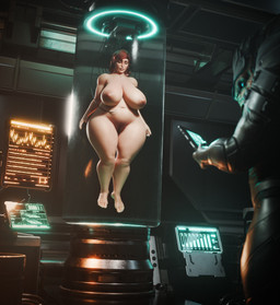 areola being being_watched belly big_areola big_breasts big_nipples body_size_growth breast_expansion breasts curvy_figure electronics expansion exposed feet female female_focus genitals hair huge_breasts human_focus laboratory looking_at_another monitor navel nipples not_furry nude overweight overweight_female plump_labia pubes red_hair scientific_experiment size_transformation slightly_chubby test_subject thick_thighs transformation unconscious vat venus_figure voluptuous vulva wide_hips seurat bioware electronic_arts mass_effect commander_shepard female_shepard alien human krogan mammal 3d_(artwork) absurd_res digital_media_(artwork) hi_res