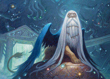 beard facial_hair feathered_wings feathers male solo temple wings steve_prescott hasbro magic:_the_gathering mythology wizards_of_the_coast felid mammal mythological_creature mythological_sphinx official_art