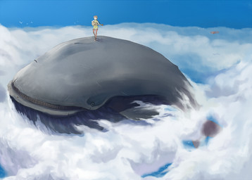 acoustic_guitar aircraft airplane clothing cloud duo fantasy female feral flying guitar looking_at_viewer music musical_instrument outside playing_guitar playing_music plucked_string_instrument sky skyscape solo_focus string_instrument surrealism vehicle skulfaran ambient_bird aquatic cetacean human mammal digital_media_(artwork)