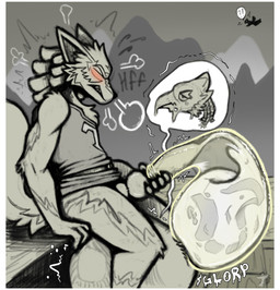 anthro anthro_pred anthrofied balls big_balls big_penis blush bodily_fluids clenched_teeth cock_vore condom cum cum_vore digestion duo ejaculation erection eyes_closed fatal_vore filled_condom flying fur genital_fluids genitals glorp hand_on_own_penis hand_on_penis huge_balls huge_penis knot knotted_penis male male_pred masturbation midair mountain orgasm outside penile penis sexual_barrier_device sitting solo_focus tail teeth vore arkailart breath_of_the_wild nintendo the_legend_of_zelda link_(wolf_form) revali avian canid canine canis mammal rito wolf 2025 absurd_res hi_res signature watermark