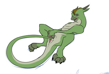 4_toes anus autopenetration brown_hair claws eyes_closed feet female feral genitals green_body green_scales hair horn lying masturbation on_back penetration scales short_hair simple_background solo tail tail_anus tail_fetish tail_in_own_pussy tail_in_vagina tail_insertion tail_masturbation tail_play toe_claws toeless_(marking) toes urethra vaginal vaginal_masturbation vaginal_penetration vulva white_background tuke mythology dragon mythological_creature mythological_scalie scalie 2013 digital_media_(artwork) hi_res