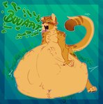 abdominal_bulge after_vore anthro anthro_pred belly big_belly burping curled_tail fur gurgle_(sound_effect) hand_on_belly male multiple_prey navel navel_piercing open_mouth orange_body orange_fur piercing rumbling_stomach solo tail tan_underbelly tongue tongue_out vore bluecatangry big_ben_(bluecatangry) felid feline mammal digital_media_(artwork) hi_res