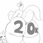 anthro big_butt big_tail body_writing butt duo female freckles huge_butt looking_back raised_tail simple_background tail thick_thighs white_background writing_on_butt sssonic2 joy_(sssonic2) null_(sssonic2) alien lizard reptile scalie absurd_res black_and_white hi_res monochrome