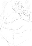 anthro armpit_hair belly blush body_hair duo face_in_chest fat_grab head_between_moobs hug humanoid_hands kemono male male/male moobs nipples obese overweight overweight_male simple_background doguma-sin lifewonders tokyo_afterschool_summoners ganglie_(tas) human mammal suid suina sus_(pig) wild_boar 2020 hi_res monochrome