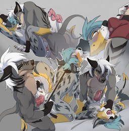 anal anal_penetration animal_genitalia animal_penis anthro anthro_on_anthro anthro_penetrated anthro_penetrating anthro_penetrating_anthro asphyxiation biped blue_eyes blue_hair blush bodily_fluids butt canine_genitalia canine_penis choking claws clothing collar crotch_sniffing cum cum_inside duo erection eye_scar facial_piercing facial_scar feet fur genital_fluids genitals green_eyes grey_body grey_fur grey_tail hair knotting leash leashed_collar licking licking_lips licking_own_lips lying male male/male male_anthro male_penetrated male_penetrating male_penetrating_male musk musk_cloud nose_piercing nude nude_anthro nude_male on_back open_mouth paws penetration penile penile_penetration penis penis_in_ass piercing pink_paws pounding_ass scar sex smile sniffing sniffing_clothes tail thrusting toe_claws toes tongue tongue_out underwear underwear_sniffing white_hair yellow_body yellow_fur drmax riley_astraea_(bossiboo) australian_shepherd canid canine canis domestic_dog herding_dog mammal pastoral_dog sheepdog 2025 digital_drawing_(artwork) digital_media_(artwork) hi_res