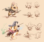 knife magic_user staff animancer mammal mouse murid murine rodent 2025 concept_art hi_res sketch