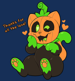 4_toes ambiguous_gender black_sclera dialogue dipstick_tail feet food for_a_head fruit gloves_(marking) green_eyes green_tail_tip green_tongue heart_eyes heart_symbol hindpaw markings multicolored_tail one_eye_closed open_mouth open_smile orange_pawpads pawpads paws plant pumpkin pumpkin_head simple_background sitting smile soles solo tail tail_markings text toes tongue transparent_background acstlu pumkat elemental_creature felid flora_fauna food_creature living_fruit mammal object_head alpha_channel english_text hi_res