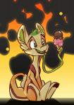 dessert feral fire food fur green_eyes ice_cream male open_mouth sitting solo tentacle_tongue tentacles tongue tripartite_jaw feardakez hasbro my_little_pony fan_character non_toxic_(oc) tatzlpony 2018 animated digital_media_(artwork) hi_res short_playtime