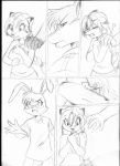 abuse anthro braided_hair bruised clothed clothing female group hair male pain_stars single_braid chochi lovely_pets canid canine fox lagomorph leporid mammal rabbit graphite_(artwork) greyscale monochrome sketch traditional_media_(artwork)