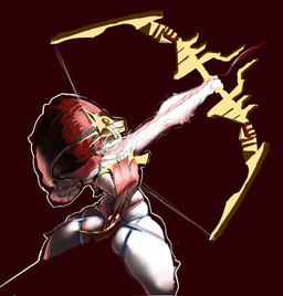 action_pose anthro archer arrow_(weapon) bow_(weapon) clothed clothed_anthro clothed_female clothing drawing_bowstring female female_anthro fur hair holding_bow_(weapon) holding_object holding_ranged_weapon holding_weapon mask pose ranged_weapon red_background red_hair simple_background solo weapon wearing_mask white_body white_fur nidror league_of_legends riot_games tencent chosen_of_the_wolf_kindred kindred_(lol) lamb_(lol) bovid caprine mammal 2025 colored digital_drawing_(artwork) digital_media_(artwork) hi_res shaded