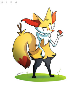 3_fingers 3_toes ambiguous_gender anthro arm_tuft big_tail black_body black_fur cheek_tuft chest_tuft curious digitigrade dipstick_tail facial_tuft feet fingers fur holding_object huge_tail inner_ear_fluff markings multicolored_body multicolored_fur neck_tuft object_in_tail orange_body orange_eyes orange_fur orange_nose pokeball shoulder_tuft simple_background solo standing stick stick_in_tail tail tail_markings toes toony tuft white_background white_body white_fur yellow_body yellow_fur klacket nintendo pokemon braixen generation_6_pokemon pokemon_(species) 2020 digital_drawing_(artwork) digital_media_(artwork) flat_colors hi_res signature