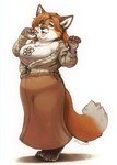 4_toes 5_fingers anthro big_breasts black_nose bottomwear breasts brown_bottomwear brown_clothing brown_eyes brown_skirt button_(fastener) chest_tuft clothed clothing countershade_face countershade_torso countershading curvy_figure eye_markings eyebrows eyelashes facial_markings feet female fingers fluffy fluffy_tail fully_clothed fur hair head_markings inner_ear_fluff lips looking_at_viewer markings open_mouth open_smile orange_body orange_fur orange_hair pattern_clothing pattern_shirt pattern_topwear pawpads paws plaid plaid_clothing plaid_shirt plaid_topwear pockets shirt simple_background skirt slightly_chubby smile solo standing tail teeth thick_bottom_lip toes topwear tuft white_background white_clothing white_shirt white_topwear noviraine canid canine fox mammal red_fox true_fox 2024 digital_media_(artwork) signature