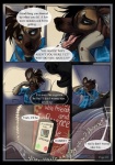 2015 african_wild_dog anthro canid canine car comic dialogue digital_media_(artwork) duo electronics english_text fur inside_car james_(sayuncle) low-angle_view mammal offscreen_character open_mouth phone phone_call pink_tongue sayuncle sitting speech_bubble text tongue vehicle worm's-eye_view