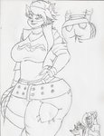 anthro big_breasts big_butt breasts butt clothed clothing female group lipstick makeup piercing smile standing thick_thighs wide_hips krocialblack activision crash_bandicoot_(series) crash_bandicoot krocial_(krocialblack) pirate_tawna bandicoot domestic_cat felid feline felis mammal marsupial hi_res