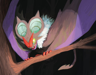 ambiguous_gender claws fangs feral fur green_sclera grey_body in_tree looking_at_viewer membrane_(anatomy) membranous_wings night open_mouth plant solo tail teeth tree white_body white_fur wings yellow_eyes andewitt_art nintendo pokemon generation_6_pokemon noivern pokemon_(species) 2025 hi_res