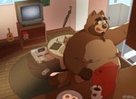 anthro belly beverage big_belly brown_body coffee controller detailed_background electronics food game_console game_controller guitar inside kemono male moobs musical_instrument nintendo_controller nipples overweight overweight_male plucked_string_instrument snes_cartridge snes_console snes_controller solo string_instrument television umbrella raipon nintendo super_nintendo vtuber canid canine mammal raccoon_dog tanuki 2024