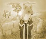 anthro blind contemplative disability hill musing peaceful solo holt5 canid canine fox mammal monochrome