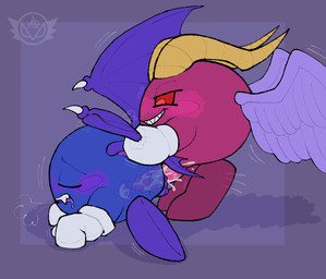 andromorph andromorph/male bat_wings big_clitoris blue_body blush bodily_fluids clitoris clothing cum cum_in_uterus cum_in_vagina cum_inside drooling duo feathered_wings feathers from_behind_position genital_fluids genitals gloves handwear horn internal intersex intersex/male male membrane_(anatomy) membranous_wings pink_body purple_wings saliva sex sharp_teeth sigh teeth uterus white_clothing white_gloves white_handwear wing_grab wings x-ray_view yellow_horn anonymous_gardevoir kirby_(series) nintendo galacta_knight meta_knight waddling_head hi_res trans_(lore) trans_man_(lore)