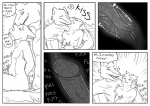 abdominal_bulge anal anal_penetration anthro bodily_fluids canid canine comic desert dialogue digital_drawing_(artwork) digital_media_(artwork) domestic_cat duo english_text erection felid feline felis french_kissing gamma_(james_howard) genitals glans greyscale heart_symbol humanoid_genitalia humanoid_penis internal internal_kiss internal_oral james_howard kissing line_art male male/male male_penetrated male_penetrating male_penetrating_male mammal martin_(james_howard) monochrome nude pain painal penetration penis profanity saliva sex tail teeth text tongue uvula