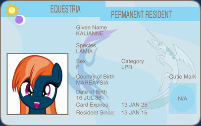 apode dork equestrian_flag fangs female grin id_card legless moon open_mouth photo purple_eyes serpentine smile solo split_form sun teeth text badumsquish friendship_is_magic hasbro my_little_pony fan_character kalianne princess_celestia_(mlp) princess_luna_(mlp) draconcopode equid equine horse lamia mammal monster pony reptile scalie snake english_text hi_res