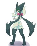 anthro butt female green_body green_hair hair looking_at_viewer looking_back rear_view solo blarkel nintendo pokemon generation_9_pokemon meowscarada pokemon_(species) 4:5 absurd_res hi_res