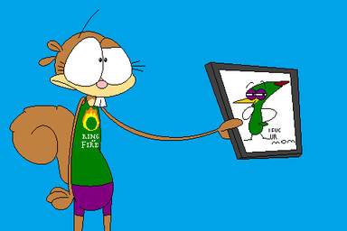 anthro electronics female flat_chested profanity simple_background solo tablet tablet_computer cartoonplazaofficial riograndeimagery nickelodeon spongebob_squarepants sandy_cheeks mammal rodent sciurid tree_squirrel 2022 3:2 aliasing digital_media_(artwork) low_res microsoft_paint_(artwork)