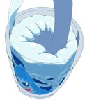 2019 5:6 absurd_res ambiguous_gender annoyed blue_body bodily_fluids dlrowdog duo eeveelution generation_4_pokemon glaceon glass hi_res looking_up nintendo pokemon pokemon_(species) simple_background sweat white_background