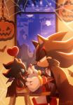 ambiguous_gender anthro cape clothing duo eye_contact footwear gloves handwear heart_symbol holidays looking_at_another male text window uno_yuuji halloween sega sonic_the_hedgehog_(series) shadow_chao shadow_the_hedgehog chao_(sonic) character_chao eulipotyphlan hedgehog mammal 2019 hi_res signature url