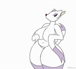 anthro big_breasts big_butt breasts butt female solo tail thick_thighs khanyvor nintendo pokemon generation_5_pokemon mienshao pokemon_(species) animated tagme