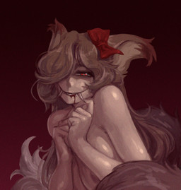 accessory areola blood bodily_fluids bow_ribbon breasts fangs female hair hair_accessory hair_bow hair_over_eye hair_ribbon one_eye_obstructed ribbons solo teeth had_my_way foxtrot_(glacierclear) strawberry_cheesecake_(glacierclear) animal_humanoid canid canid_humanoid canine canine_humanoid fox_humanoid humanoid mammal mammal_humanoid vampire 2022