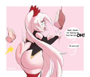 big_butt book butt butt_slap clothing dialogue disembodied_hand duo female hair huge_butt legwear not_furry pink_hair slap spanking speech_bubble text thick_thighs thigh_highs borvar val_marie_(stee) humanoid vampire 2022 english_text hi_res