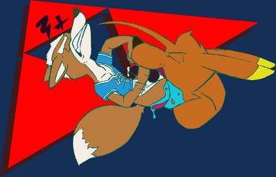 angry anthro bodily_fluids bottomless clothed clothing cum cum_drip dripping drooling duo genital_fluids genitals hand_on_penis hand_on_snout male male/male male_pred male_prey masturbating_prey masturbation penis saliva shirt shirt_only topwear topwear_only unwilling_prey vore chaoshetra nintendo star_fox cyote fox_mccloud canid canine canis coyote fox mammal hi_res