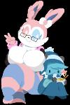 anthro big_breasts breasts butt clothing duo eyewear female glasses heterochromia legwear male pokemorph simple_background stockings thick_thighs transparent_background dewbber nintendo pokemon aurelia_the_sylveon tusks_the_dewott dewott eeveelution generation_5_pokemon generation_6_pokemon pokemon_(species) sylveon 2:3 alpha_channel