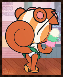 4_fingers anthro big_head bottomwear brown_body brown_ears brown_fur brown_hair brown_tail butt butt_focus clothed clothed_anthro clothing clothing_lift curled_tail dessert eyewear female fingers food footwear fur glasses green_bottomwear green_clothing green_skirt hair head_markings headgear headkerchief headwear ice_cream kerchief loli male markings multicolored_body multicolored_clothing multicolored_kerchief on_model on_style panties pink_inner_ear raised_bottomwear raised_clothing raised_skirt rear_view red_eyewear red_glasses sandals shirt shoes short_hair skirt skirt_lift solo squirrel_tail style_emulation tail topwear two_tone_body two_tone_clothing underwear upskirt white_clothing white_panties white_shirt white_topwear white_underwear young young_anthro young_female third-party_edit unknown_artist murphy_and_mitzi mitzi_(ajmarekart) mammal rodent sciurid tree_squirrel digital_drawing_(artwork) digital_media_(artwork) hi_res
