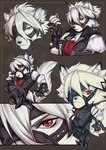 anthro arm_tuft black_nose boots chest_tuft clothing elbow_tuft eyebrows eyelashes fingerless_gloves footwear fur gloves hair handwear harness inner_ear_fluff long_hair male red_eyes shoes solo tuft white_body white_fur white_hair artvagabonda mihoyo zenless_zone_zero von_lycaon canid canine canis mammal wolf 2025 hi_res