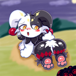 breasts butt egg female pal_egg solo aramatchan palworld pocketpair dupin_(pal) lagomorph leporid mammal rabbit 1:1 hi_res